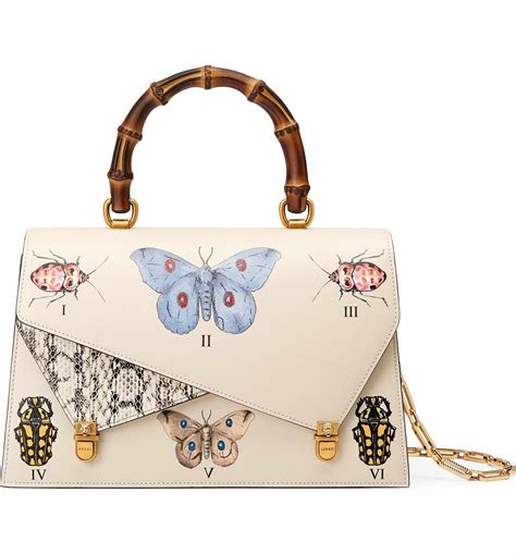 gucci blue leather bag butterfly|gucci handbag with butterfly.